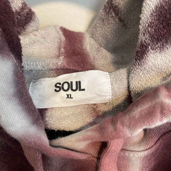 Soulcycle Maroon Tie Dye Skull Cropped Hooded Sweatshirt - Size XL - Picture 4 of 5